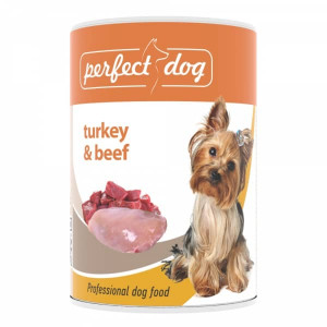 PERFECT DOG TURKEY BEEF suņu konservi Tītars, liellops 400g